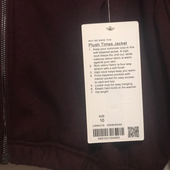 NWT Lululemon Plush Times Jacket Sz 10 - Picture 3 of 7